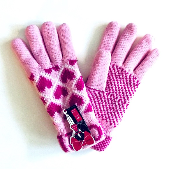 🆕 NWT 🖤 Wool mix double-layer heart gloves - Picture 1 of 2